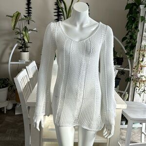 Size large crocheted, bathing suit cover white